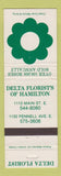 Matchbook Cover - Delta Florists of Hamilton ON flowers #1