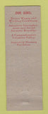 Matchbook Cover - Glass Ceramic Silica Union Columbus OH Rear Action