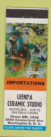 Matchbook Cover - Leenda Ceramic Studio Washington DC WORN Rear Action