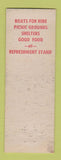 Matchbook Cover - Perry Lake Fishing Zelienople PA What A Life