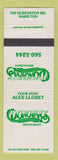 Matchbook Cover - Donovan's Restaurant Hamilton ON