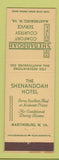 Matchbook Cover - Shenandoah Hotel Martisburg WV