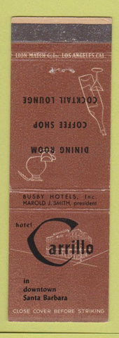 Matchbook Cover - Hotel Carrillo Santa Barbara CA
