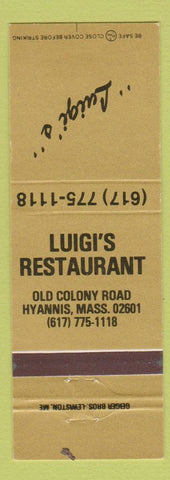 Matchbook Cover - Luigi's Restaurant Hyannis MA