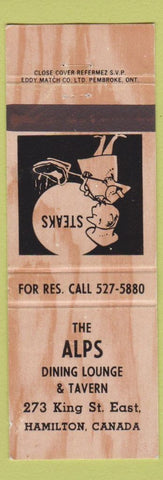 Matchbook Cover - Alps Restaurant Hamilton ON wear WOOD