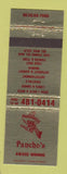 Matchbook Cover - Pancho's Mexican Restaurant Del Mar CA