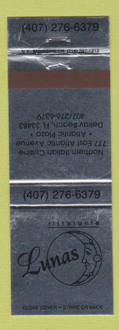 Matchbook Cover - Lunas Ristorante Delray Beach FL
