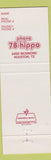 Matchbook Cover - Hippo New Party Animal Houston TX date line?