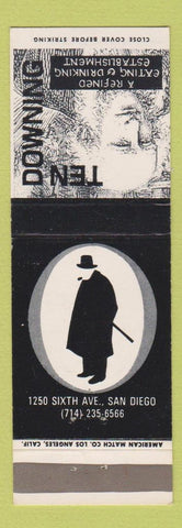 Matchbook Cover - Ten Downing Restaurant San Diego CA Winston Churchill