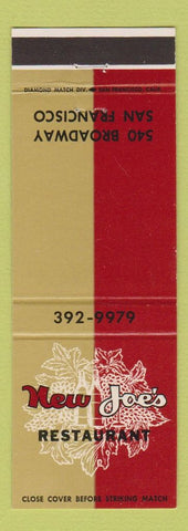 Matchbook Cover - New Joe's Restaurant San Francisco CA
