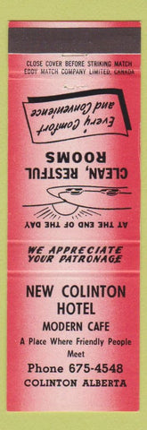 Matchbook Cover - New Colinton Hotel  AB