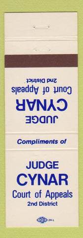 Matchbook Cover - Judge Cynar Court of Appeals 2nd District