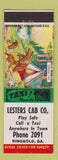 Matchbook Cover - Lester's Cab Ringgold GA low phone Surprise Visit