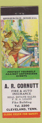 Matchbook Cover - AR Cornutt Insurance Cleveland TN Surprise Visit