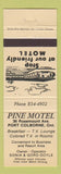 Matchbook Cover - Pine Motel Port Colborne ON yellow