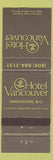 Matchbook Cover - Hotel Vancouver BC WEAR