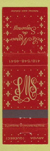 Matchbook Cover - Le Manoir Du Saguenay Arvida QC