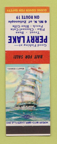 Matchbook Cover - Perry Lake Fishing Zelienople PA Yankee Clipper