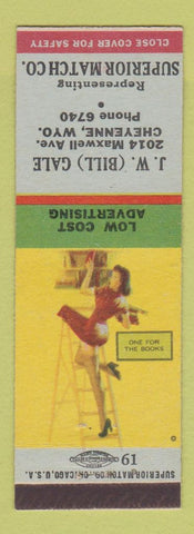 Matchbook Cover - JW Bill Gale Superior Match Cheyenne WY pinup Books