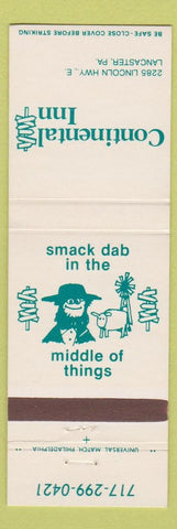 Matchbook Cover - Continental Inn Lancaster PA WEAR