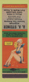 Matchbook Cover - AA Steiner Income Tax Fort Worth TX pinup Sailor's Dream