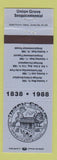 Matchbook Cover - Union Grove WI Sesquicentennial 1988 blue