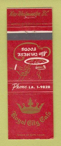 Matchbook Cover - Royal City Cafe New Westminster BC Chinese Food