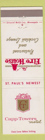 Matchbook Cover - Capp Towers Motel St Paul MN Fire House Restaurant #1