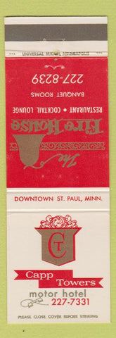 Matchbook Cover - Capp Towers Motel St Paul MN Fire House Restaurant #2