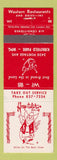 Matchbook Cover - Western Restaurants Kirkfield Park Winnipeg MB