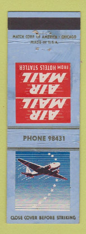 Matchbook Cover - Air Mial Hotel Statler WEAR