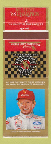 Matchbook Cover - Winston Cigarettes NASCAR Racing Bill Elliott 1988 Champ