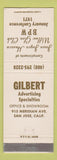 Matchbook Cover - Willow Glen Club San Jose CA Gilbert Ads 1971 BPW