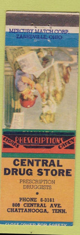 Matchbook Cover - Central Drug Store Chattanooga TN boy and dog