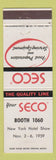 Matchbook Cover - Seco Food Prep Equipment New York Hotel Show 1959 WEAR