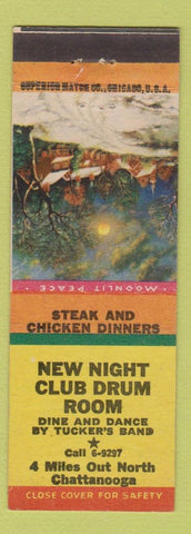 Matchbook Cover - New Night Club Drum Room Chattanooga TN Moonlit Peace