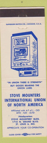 Matchbook Cover - Stove Mounters Union St Louis MO