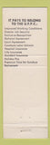 Matchbook Cover - United Federation Union Postal Clerks Casper WY 1969