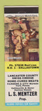 Matchbook Cover - Lancaster Swiss Cheese Meat York PA Mentzer Trouble