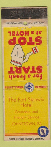Matchbook Cover - Fort Stanwix Hotel Johnstown PA Bellhop WORN