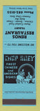 Matchbook Cover - Renos Restaurant Chinese Chop Suey Tilbury ON CREASE
