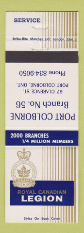 Matchbook Cover - Royal Canadian Legion Port Colborne ON #56