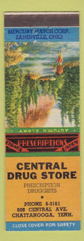 Matchbook Cover - Central Drug Store Chattanooga TN Autumn Glory