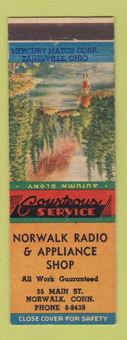 Matchbook Cover - Norwalk Radio Appliance Norwalk CT Autumn Glory