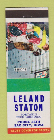 Matchbook Cover - Leland Station Feed Grinding Sac City IA Buddies
