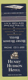 Matchbook Cover - Henry Hudson Hotel New York City blue