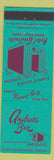 Matchbook Cover - Hotel Andrews Minneapolis MN Andrews Bar teal