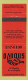 Matchbook Cover - Bangus Huber Heights OH