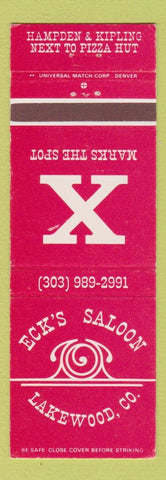 Matchbook Cover - Eck's Saloon Lakewood Colorado