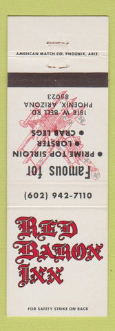 Matchbook Cover - Red Baron Inn Phoenix AZ